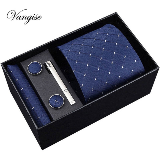 8cm Wide Tie Sets Black/blue/red Men's Neck Tie Hankerchiefs Cufflinks 24 Colours Silk Handmade