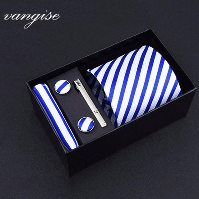 8cm Wide Tie Sets Black/blue/red Men's Neck Tie Hankerchiefs Cufflinks 24 Colours Silk Handmade