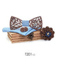 Wooden bow tie, wooden handmade bow tie, men's wooden bow tie, cufflinks, chest flower square scarf, 4-piece set