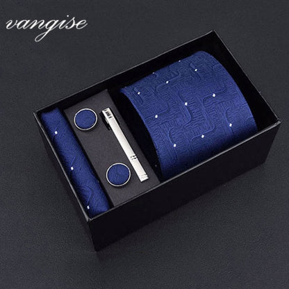 8cm Wide Tie Sets Black/blue/red Men's Neck Tie Hankerchiefs Cufflinks 24 Colours Silk Handmade