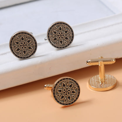 New Round Blue Lacquer French Cufflinks Round Shirt Cufflinks