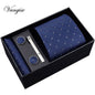 8cm Wide Tie Sets Black/blue/red Men's Neck Tie Hankerchiefs Cufflinks 24 Colours Silk Handmade