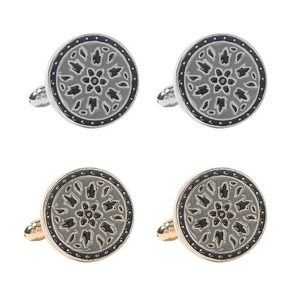 New Round Blue Lacquer French Cufflinks Round Shirt Cufflinks