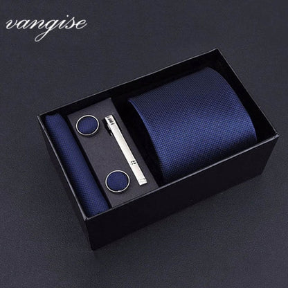 8cm Wide Tie Sets Black/blue/red Men's Neck Tie Hankerchiefs Cufflinks 24 Colours Silk Handmade