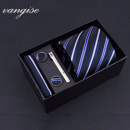 8cm Wide Tie Sets Black/blue/red Men's Neck Tie Hankerchiefs Cufflinks 24 Colours Silk Handmade