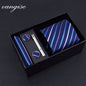 8cm Wide Tie Sets Black/blue/red Men's Neck Tie Hankerchiefs Cufflinks 24 Colours Silk Handmade