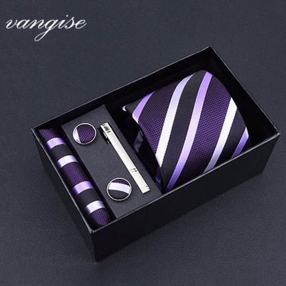 8cm Wide Tie Sets Black/blue/red Men's Neck Tie Hankerchiefs Cufflinks 24 Colours Silk Handmade