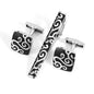 Business Fashion Men's Suit Cuff Tie Accessories Black Three Piece Set Cufflinks Tie Clip Set Gift