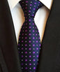 Neckties Classic Men's Stripe Yellow Navy Blue Wedding Ties Jacquard Woven 100% Silk Men Solid Tie Polka Dots Neck Ties