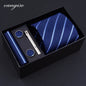 8cm Wide Tie Sets Black/blue/red Men's Neck Tie Hankerchiefs Cufflinks 24 Colours Silk Handmade