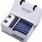 Plaid Men Ties Set Extra Long Size 145cm*8cm Necktie navy blue Paisley Silk Jacquard Woven Neck Tie Suit Wedding Party