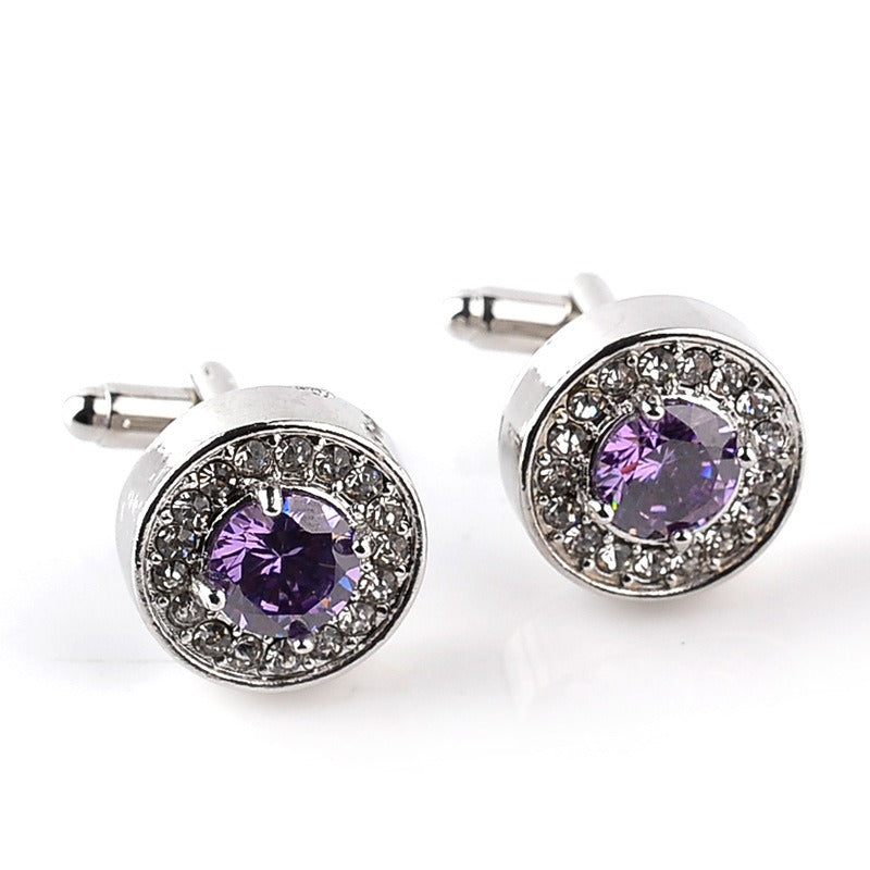 New Austrian crystal cuff link with diamond sleeve nail French Fried Dough Twists sleeve nail cufflinks