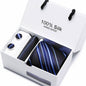 Plaid Men Ties Set Extra Long Size 145cm*8cm Necktie navy blue Paisley Silk Jacquard Woven Neck Tie Suit Wedding Party