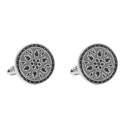 New Round Blue Lacquer French Cufflinks Round Shirt Cufflinks