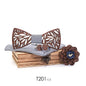 Wooden bow tie, wooden handmade bow tie, men's wooden bow tie, cufflinks, chest flower square scarf, 4-piece set