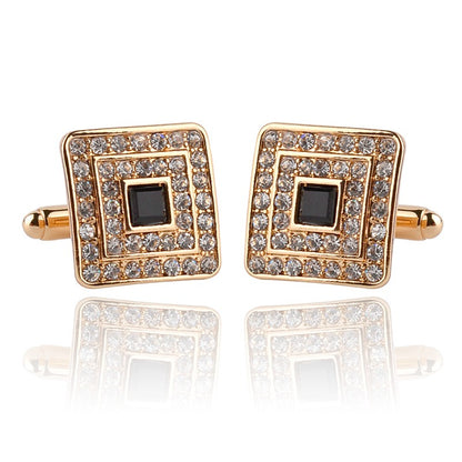 New Austrian crystal cuff link with diamond sleeve nail French Fried Dough Twists sleeve nail cufflinks