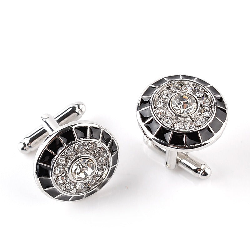 New Austrian crystal cuff link with diamond sleeve nail French Fried Dough Twists sleeve nail cufflinks