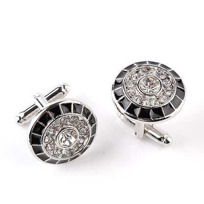 New Austrian crystal cuff link with diamond sleeve nail French Fried Dough Twists sleeve nail cufflinks