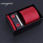 8cm Wide Tie Sets Black/blue/red Men's Neck Tie Hankerchiefs Cufflinks 24 Colours Silk Handmade
