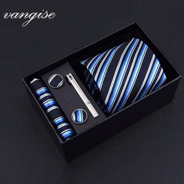 8cm Wide Tie Sets Black/blue/red Men's Neck Tie Hankerchiefs Cufflinks 24 Colours Silk Handmade