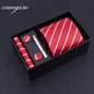 8cm Wide Tie Sets Black/blue/red Men's Neck Tie Hankerchiefs Cufflinks 24 Colours Silk Handmade