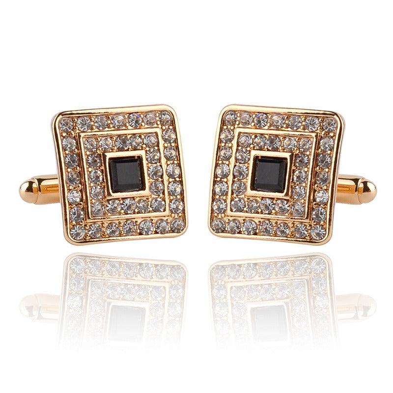 New Austrian crystal cuff link with diamond sleeve nail French Fried Dough Twists sleeve nail cufflinks