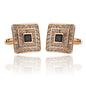 New Austrian crystal cuff link with diamond sleeve nail French Fried Dough Twists sleeve nail cufflinks