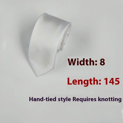 8cm Black Hand-tied Plain Suit Tie